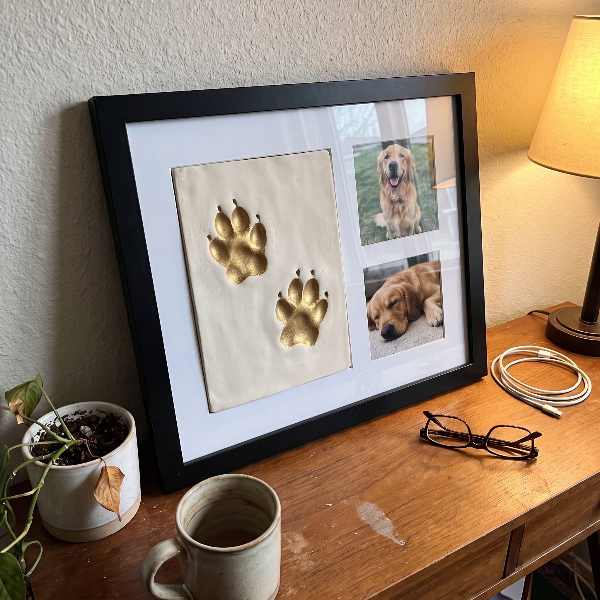 Keepsake frame on a desk at home